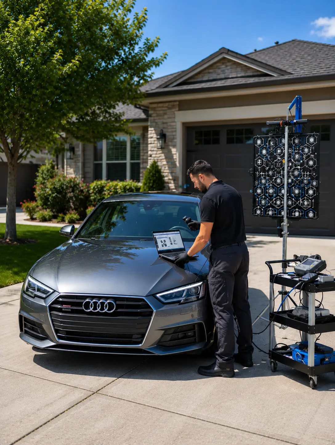 ADAS calibration of a windshield camera and radar sensors by Buena Park Auto Glass in Buena Park, CA